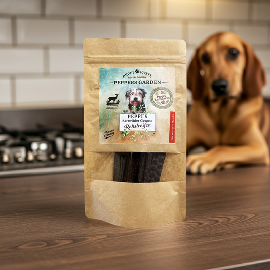 PEPPI'S Zartwilder Genuss - Rehstreifen | Ursprüngliche Kausnacks für Hunde