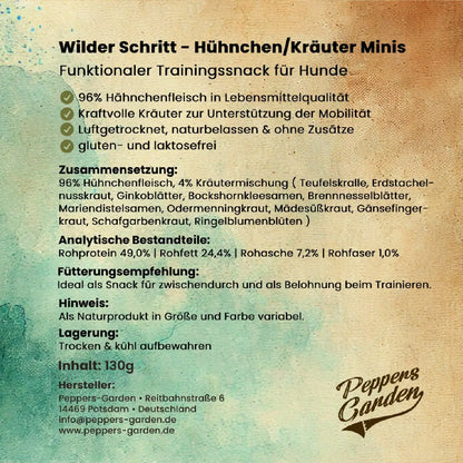 PEPPI'S Wilder Schritt - Hähnchen Kräuter Minis | Trainingssnacks für Hunde