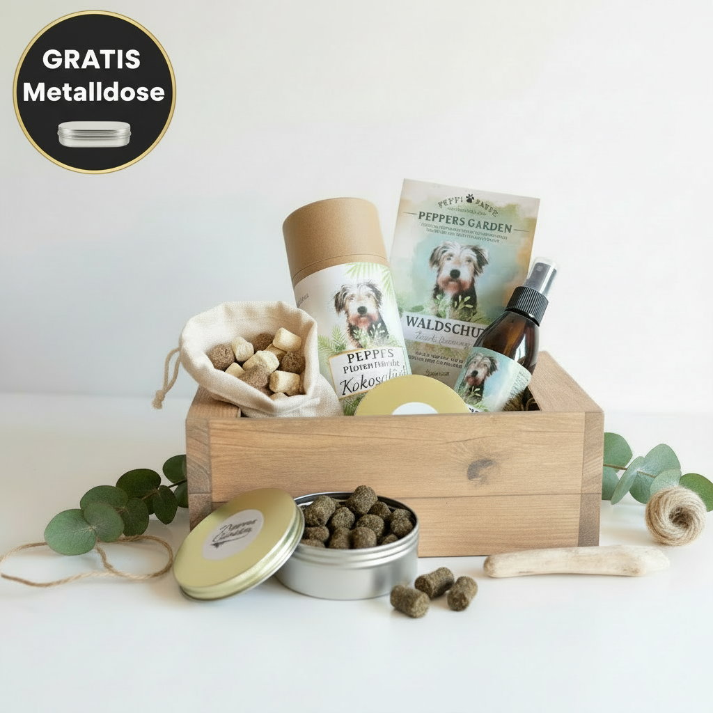 Geschenkbox mit schmalem GRATIS Metalldose Badge