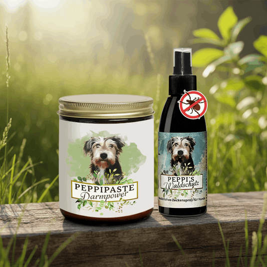 Zeckenschutz Komplett-Paket: PeppiPaste Darmpower und Peppis Waldschutz Spray für natürlichen Zeckenschutz von innen und außen