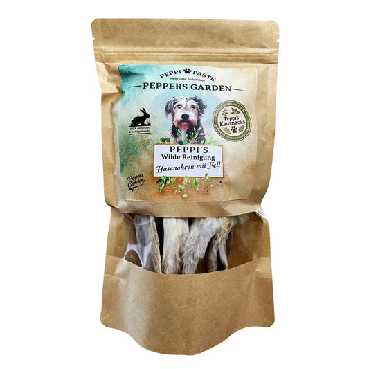 PEPPI'S Wilde Reinigung - Hasenohren mit Fell | Natürliche Darmreinigung