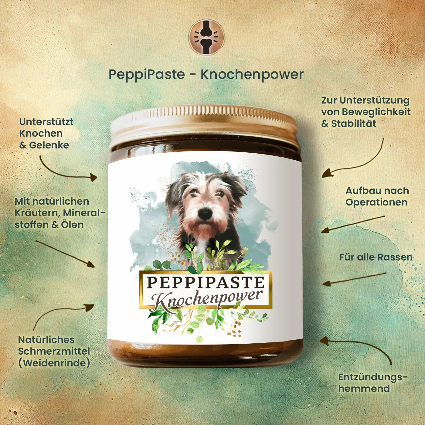 PeppiPaste - Knochenpower | Natürliche Gelenk- & Knochenpflege für Hunde | 220g